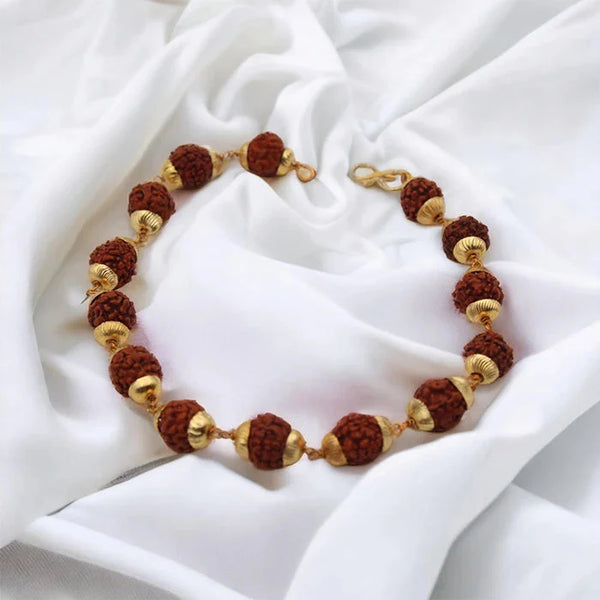 Gold Plated Modern Rudraksha Bracelet