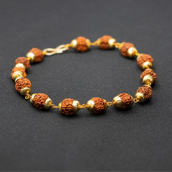 Gold Plated Modern Rudraksha Bracelet