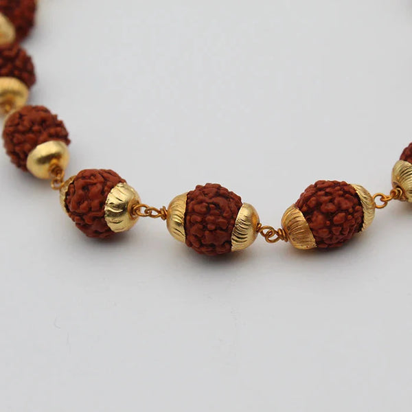 Gold Plated Modern Rudraksha Bracelet