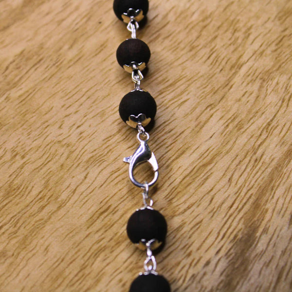 Silver Plated Eternal Karungali Mala - Natural Ebony Wood (Govt. Certified)