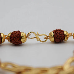 Gold-Plated Rudraksha Chain Bracelet