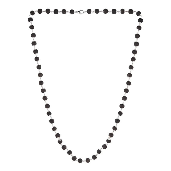 Silver Plated Eternal Karungali Mala - Natural Ebony Wood (Govt. Certified)