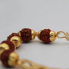 Gold-Plated Rudraksha Chain Bracelet