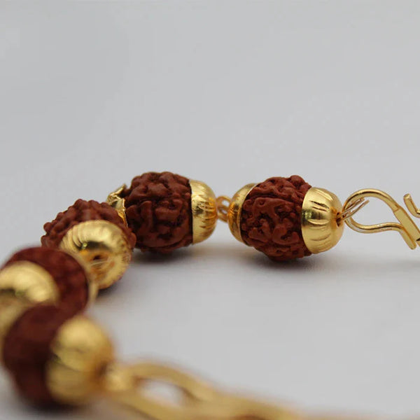 Gold-Plated Rudraksha Chain Bracelet