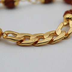 Gold-Plated Rudraksha Chain Bracelet