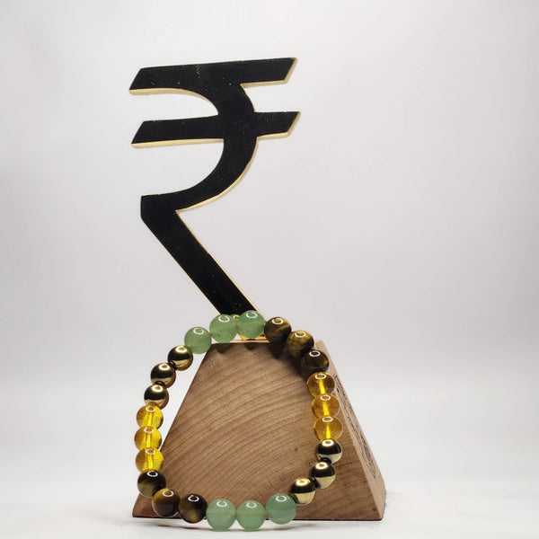 Money Magnet Bracelet - Pyrite, Tiger Eye, Citrine & Aventurine Beads