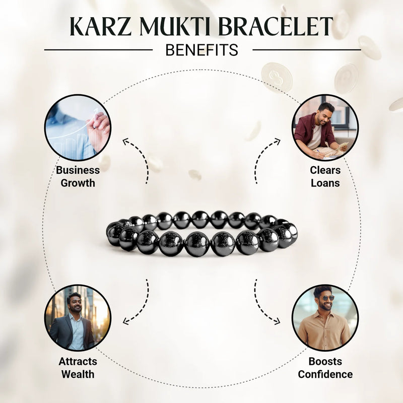Karz Mukti Bracelet Original With Silver Hematite